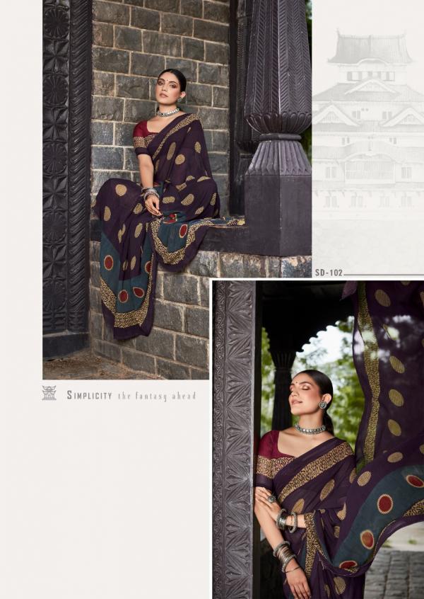 Stavan Sandra Soft Georgette Designer Print Saree Collection 